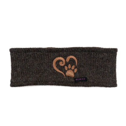 Rib Knit wool Headband Dark Brown SIMPLONE-18