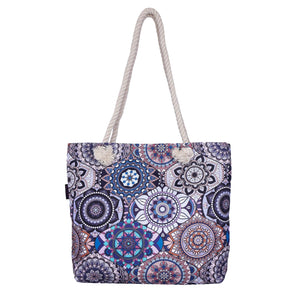 Vorderansicht: Wasserabweisende Strand-Tasche 509 mit Mandala Design, Ethno-Shopper von Nijens.