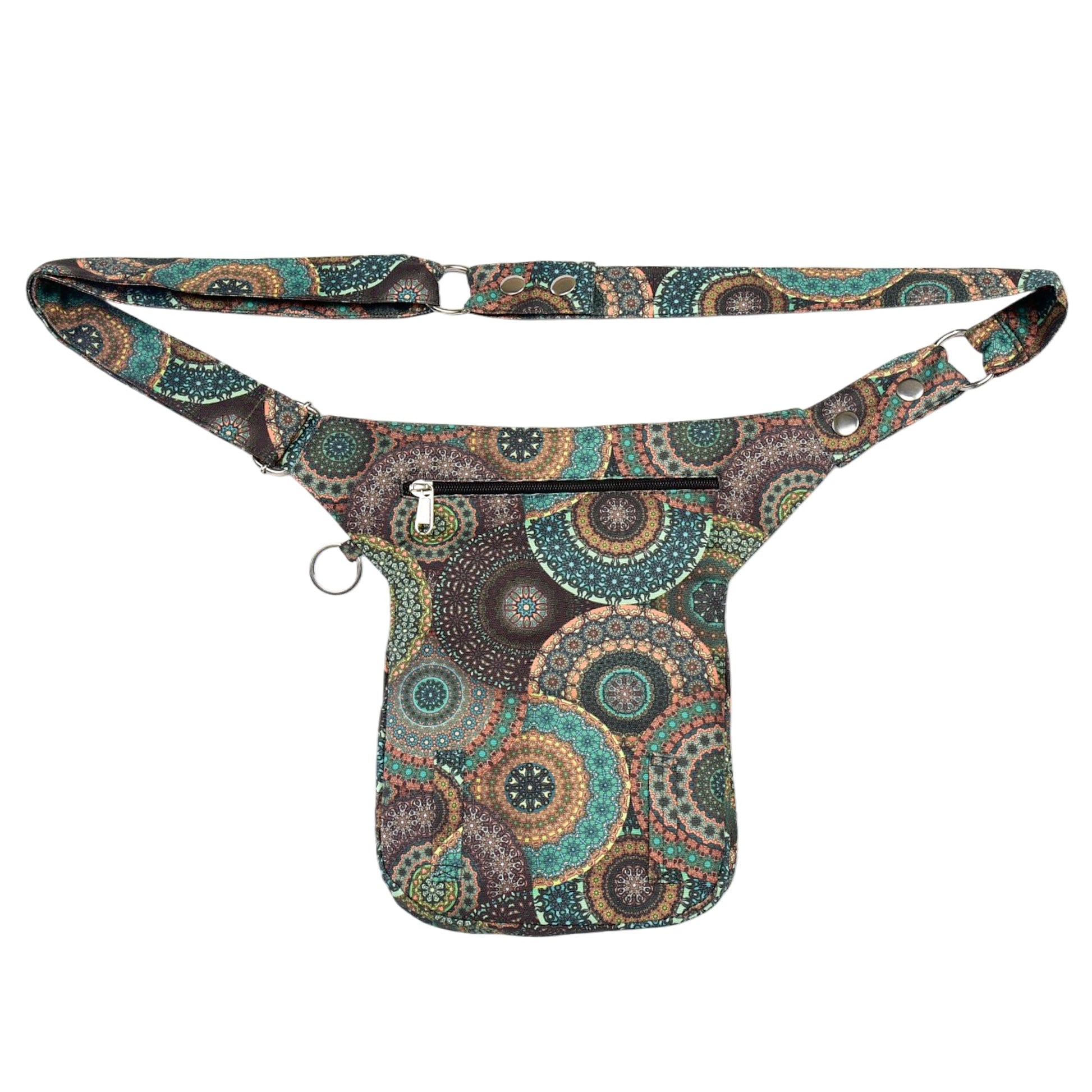 Wetterfeste Gassi-Tasche mit Mandala-Design Grün.