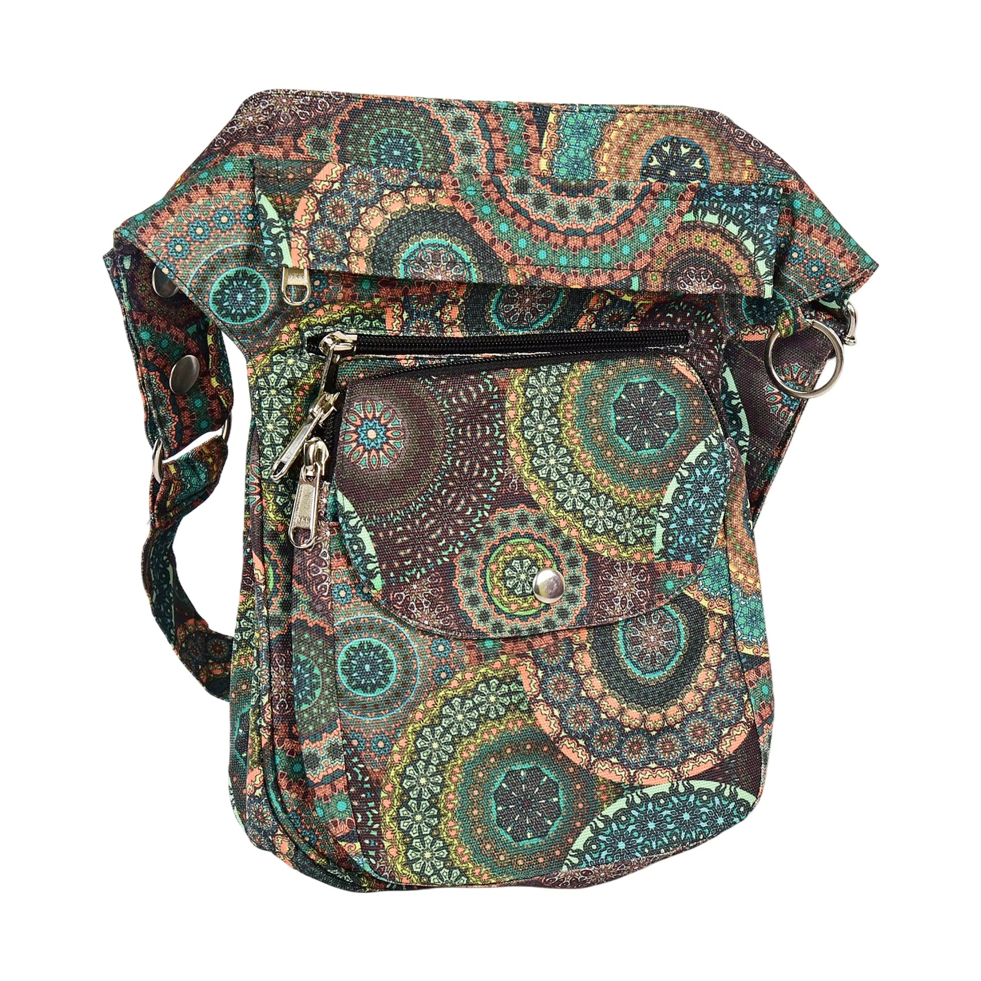 Wetterfeste Gassi-Tasche mit Mandala-Design Grün - Nijens