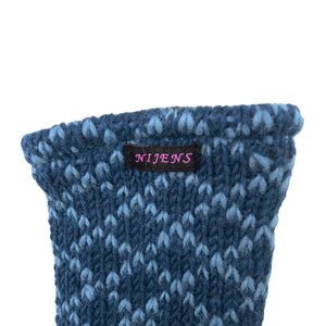 Handmade Pulse warmer made of Virgin wool blue SAMUNDAR-SET COL.16