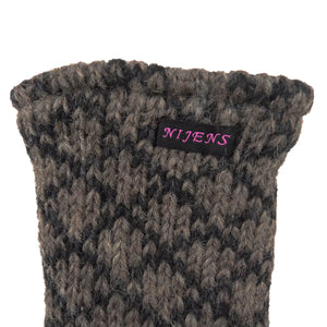 Handmade wool cuffs, Pulse warmer made of Virgin wool gray brown SAMUNDAR-SET COL.45