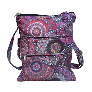 Umhängetasche mit Mandala-Muster – 4 Reißverschlussfächer, wasserabweisend und perfekt für stylische Hundespaziergänge