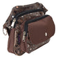 Seitenansicht der Gassi-Tasche in Braun mit Paisley-Design