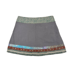 Reversible skirt Winter skirt blue-green - Corduroy Biscuits-W-20