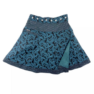 Wickelrock Nijens Wickelrock aus Baumwolle Paisley Smaragd-Blau