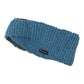 Blaues Winter-Stirnband aus grobem Strick mit Twist-Detail und warmem Innenfutter