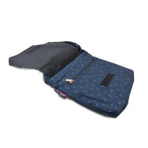 Kleine Umhängetasche aus dunkelblauer Baumwolle mit blauen Anker-Motiven – Stofftasche von Nijens