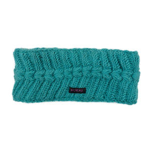Strick Stirnband Schurwolle Türkiesgrün mit Fleeceeinsatz und Muster - TILOTTAMA 48 Nijens Shop