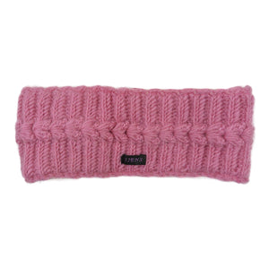 Strick Stirnband Schurwolle Rosa mit Fleeceeinsatz und Muster - TILOTTAMA 49