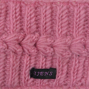 Strick Stirnband Schurwolle Rosa mit Fleeceeinsatz und Muster - TILOTTAMA 49 Nijens Shop