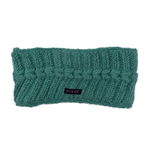 Strick Stirnband Schurwolle Türkis mit Fleeceeinsatz und Muster - TILOTTAMA 51 Nijens Shop