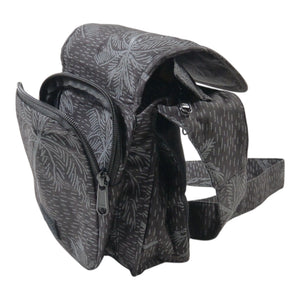 Bauchtasche "Paris" Baumwoll-Canvas Schwarz (857B)