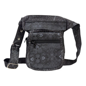 Bauchtasche "Paris" Baumwoll-Canvas Schwarz (857B)