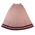 Sommerrock Maxi Rock mit Gummibund aus Rayon - Mit Waben-, Blumenmuster in Rosa Farbtönen und zwei Schmuckborten am Saum.