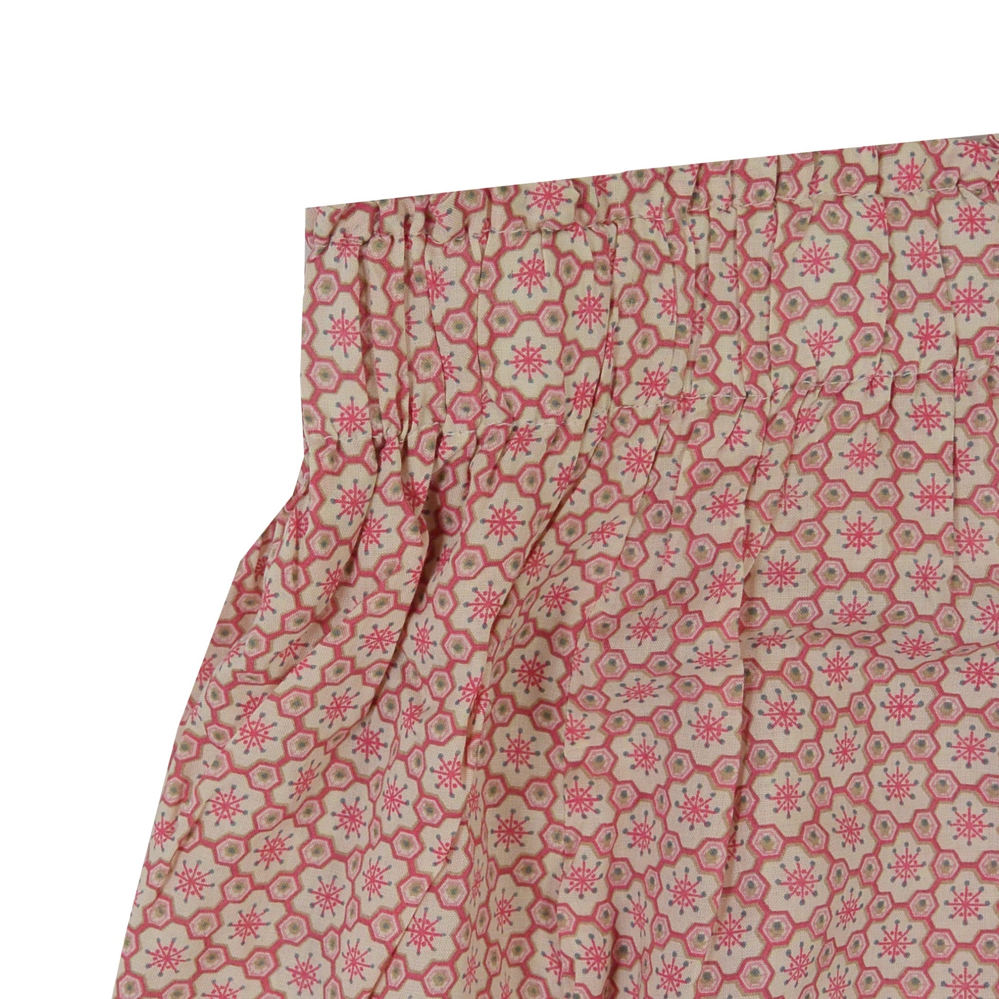 Sommerrock Maxi Rock mit Gummibund aus Rayon - Mit Waben-, Blumenmuster in Rosa Farbtönen.