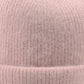 Beanie hat with double cuff made of angora wool dusky pink Tucana-03