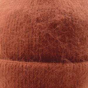 Long Beanie Mütze mit doppeltem Umschlag aus Wolle  Ockerbraun Tucana-04