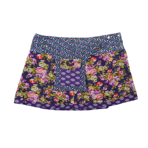 Sommerrock Nijens Sommer Minirock Stoff Lila Blumen