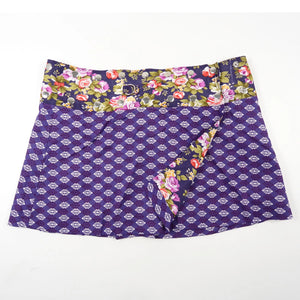 Sommerrock Nijens Sommer Minirock Stoff Lila Blumen 2