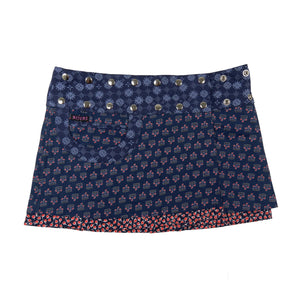 Sommerrock Damen Minirock Nijens Wickelrock Kurzer Wenderock Indigo Blau