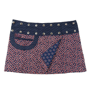 Sommerrock Damen Minirock Nijens Wickelrock Kurzer Wenderock Indigo Blau 56