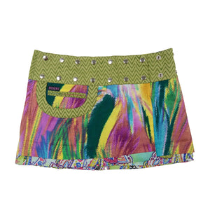 Sommerrock Minirock Wickelrock Kurzer Rock Stoff Regenbogen Muster - Nijens Shop