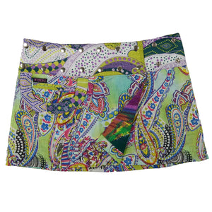 Sommerrock Minirock Wickelrock Kurzer Rock Stoff Paisley Bunt - Nijens Shop