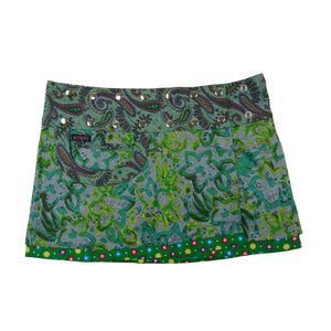 Sommerrock Minirock Kurzer Rock Stoff Grün - Nijens Shop