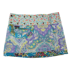 Nijens Sommerrock Minirock Kurzer Rock Bio-Baumwolle Blau-Violett