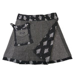 Wendbarer Woll-Wickelrock in Dunkelgrau mit Tweed von Nijens