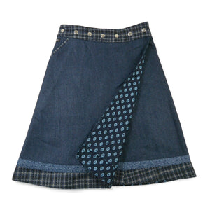 Rocksana Tweed Midi – Wendbarer Rock in Blau