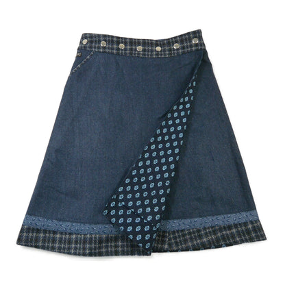 Rocksana Tweed Midi – Wendbarer Rock in Blau