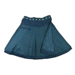 Wendbarer Woll-Wickelrock in Petrol von Nijens