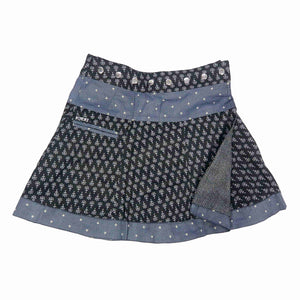 Winterrock Wenderock Wickelrock Minirock Wollrock in Grau-Schwarz - Nijens