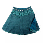 Winterrock Nijens Wickelrock aus Wolle Türkis-Blau