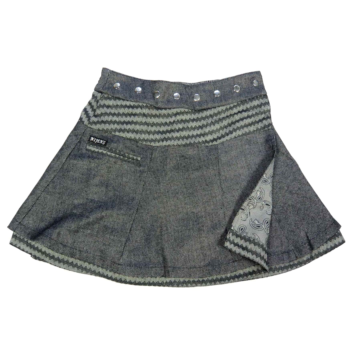 Winterrock Wenderock Wickelrock Minirock Wollrock in Grau