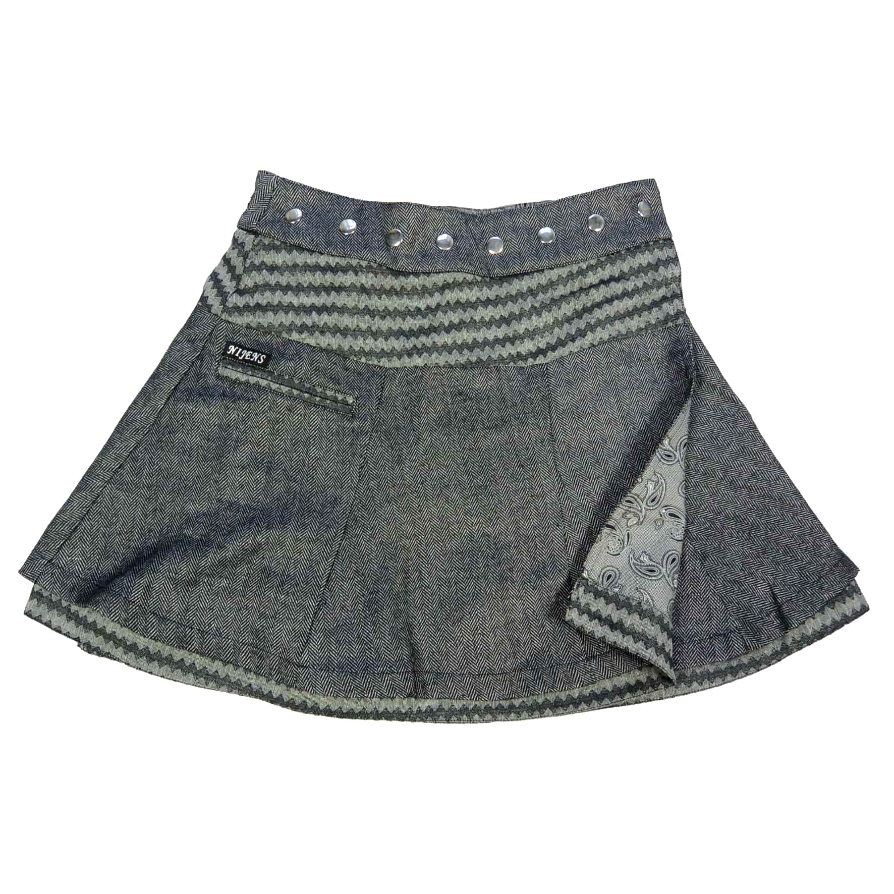 Winterrock Wenderock Wickelrock Minirock Wollrock in Grau