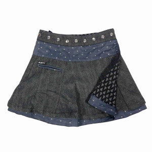 Winterrock Wenderock Wickelrock Minirock Wollrock in Dunkelgrau