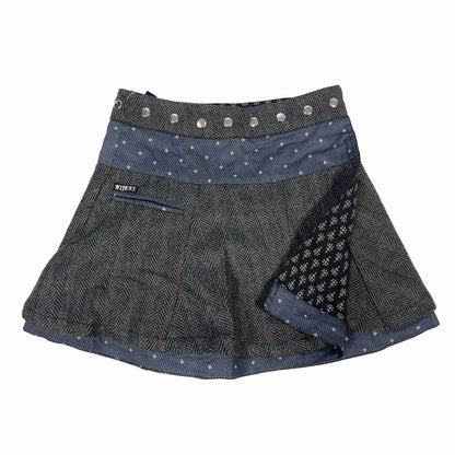 Winterrock Wenderock Wickelrock Minirock Wollrock in Dunkelgrau