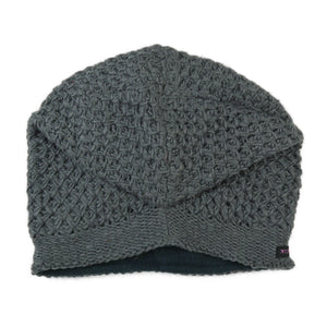 Gestrickte Long Beanie Mütze aus Schurwolle mit Fleece-Innenfutter, Rückansicht