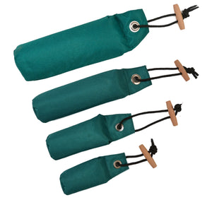 Seegrüne Wurf-Dummys für Hunde in 4 Größen