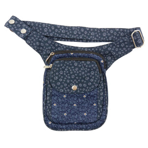 Nijens Gassi-Tasche Indigo Pfotenabdruck