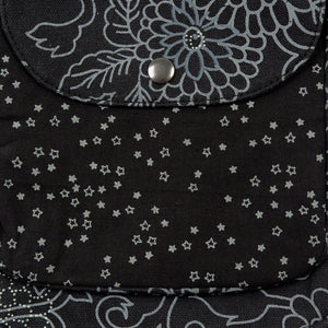 Gassi-Tasche S-XXXL Stoff Black Flowers mit Sterne - Nijens