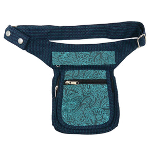 Nijens Bauchtasche Stoff Petrol Paisley