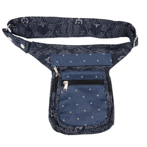 Nijens Hüfttasche Bauchtasche Stoff Om-Print Nachtblau