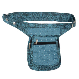 Nijens Bauchtasche S-XXXL Canvas-Stoff OM-Print Meerblau