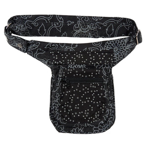 Nijens Bauchtasche mit floralen Motiven in Schwarz