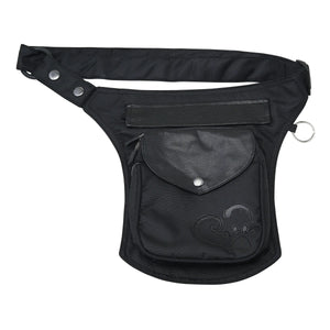 Nijens Wasserdichte Gassi-Tasche, Hundeleckerli-Beutel Rexine Kunstleder in Schwarz