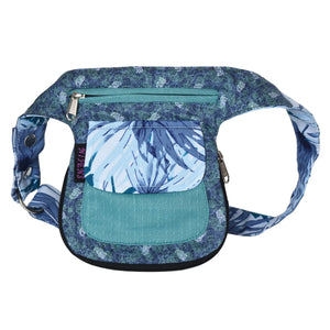 Wendbare Bauchtasche Stoff-Baumwolle Türkis-Blau - Nijens
